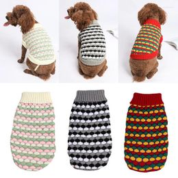 Dog Apparel Winter Warm Pet Clothes Colourful Knitted Sweater For Small Medium Dogs Chihuahua Yorkie Knitting Costume Coat Puppy Pullover