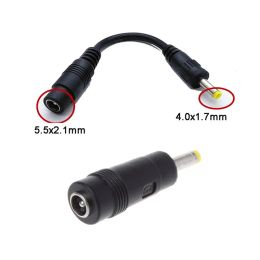 DC Power Plug 5.5x2.1mm Female to 4.0x1.7mm Male Power Supply Cable Adapter Converter for CCTV Laptop Camera Power Cord Cable