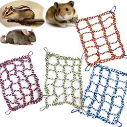 Small pet hamster squirrel parrot Colourful woven climbing net Parrot bird toy hammock net