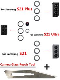 NEW Rear Back Camera glass Lens With Sticker For Samsung A33 A53 A73 A52 A72 A03 Core A82 S22 S21 Plus S21 Ultra Fe