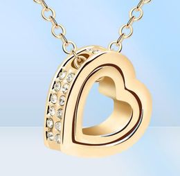 Pendant Necklaces Heart Necklace Women Silver 18K Gold Plated Designer Jewellery Crystal Pendants Jewellery Valentine039s Day A7697146