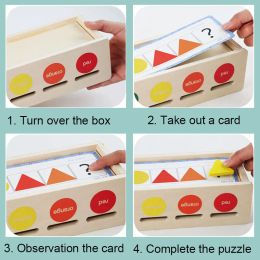 Montessori Wooden Toys for Kids Sensory Sorting Exercise Box Colour Shape Matching Puzzles Early Learning Educational Toys