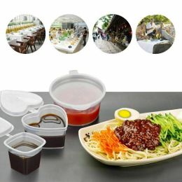10pcs Disposable Clear Plastic Sauce Pot Chutney Cups Slime Storage Container Box With Lids Kitchen Organizer