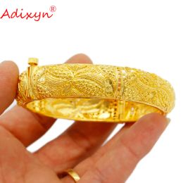 Bangles Adixyn Dubai Bangle For Women Indian African Jewellery 24k Gold Colour Cuff Bangle Bracelet Ethiopian Wedding Party Gifts N022241