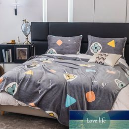 Lux Practical Double-Sided Thick Printed Flannel Blanket Air Conditioning Nap Cover Wholesale