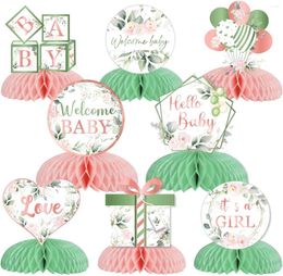 Party Decoration Floral Honeycomb Centerpieces Blush Pink Baby Shower Table Decor Greenery Botanical Its A Girl Welcome Decorations