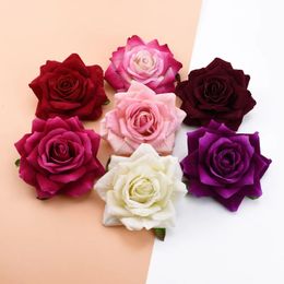 100PCS 10Cm Wholesale Artificial Flowers Roses Head Wedding Decorative Wall Diy Christmas Decoration Home Decor Brooch Candy Box 240325