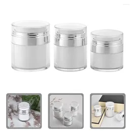 Storage Bottles 3 Pcs Empty Cream Container Boxes Portable Plastic Vacuum Travel Bottle Pump Facial