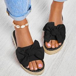 Slippers Women's Sandals Fashion Bow Color And Size Solid Large Platform H For Women Snakeskin