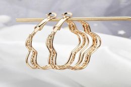 Hoop Earrings Act The Role Ofing Is Asted Contracted Joker Temperament Gold Colour Flower Peach Heart Fashion Earring Exquisite6894895