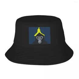 Berets Gorilla Tag Monkey With Banana Bucket Hats Panama For Man Woman Bob Autumn Fisherman Summer Beach Fishing Unisex Caps