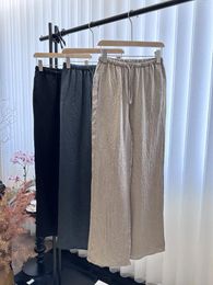 Women's Pants Spring And Summer Pearl Satin Acetic Acid Wide Leg Must Have A Crepe Fabric In To Be Silky