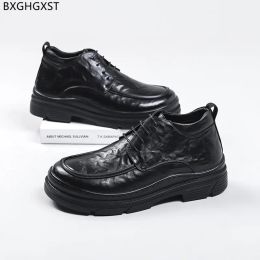 Shoes Derbi Leather Shoes Men Classic Italian Official Shoes for Men 2024 Black Casual Business Shoes Men Chaussure Zapatos De Hombre