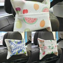 Upgrade Car Tissue Box Interior Seat Back Sun Visor Hanging Tissue Box Creative Cartoon Cute Napkin Case Armrest Tissue Hold Aaccesorry