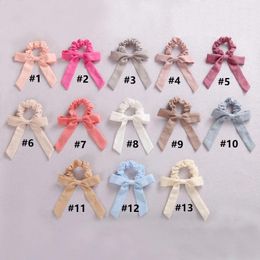 Hair Accessories 10Pcs/Lot Women Girls Cotton Bows Scrunchies Elastic Bands For Girl's Bowknot Tie Ponytail Holder