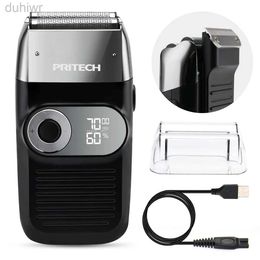 Electric Shavers Pritech Rechargeable Shaver for Men Cordless Razor Waterproof Beard Trimmer Head Hair Remover Safety Barber Accessories 2442