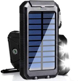 Survival Outdoor Emergency Kit Solar Charger 20000mAh Portable Waterproof Solar Power Bank With LED Flashlights for Adventure Survival