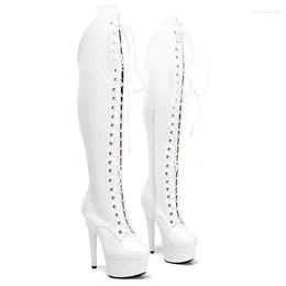 Dance Shoes LAIJIANJINXIA 15CM/6Inch Patent PU Upper Women's Platform Party High Heels Modern Boots Pole 024