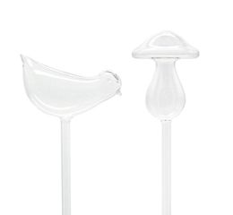 Plant Watering Bulbs BirdMushroom Design Handblown Glass Self Watering Transparent8818944