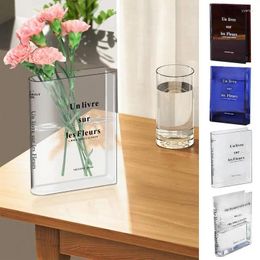 Vases Book Vase Acrylic INS Flower Transparent Flowers Home Decoration Creative Green Plant Growth Container Wedding Party Gift