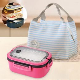 Dinnerware Fresh-keeping Bag Safe Without Hurting Hands Lunch Office Workers Microwave Oven Handheld Home Supplies Striped Picnic