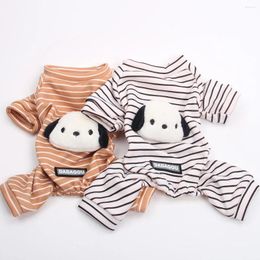 Dog Apparel Dogs And Cats Jumpsuit Pyjamas Striped& Design Soft Tracksuit Pets Puppy Pants T-Shirt 5 Sizes 2 Colours