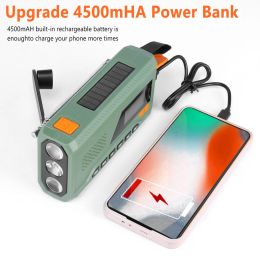 Radio Dab/fm Bluetooth Radio Emergency Hand Crank Solar Powered Radio with Led Flashlight Sos Alert 4500mah Power Bank Phone Charger