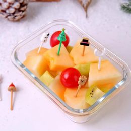 Forks Colorful Lunchbox Decoration For Kids Adorable Christmas Fruit Picks Fun Festive Home Supplies Kids' Cake