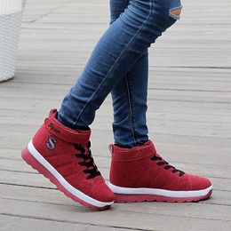 Walking Shoes Women Sneaker Fall&Winter Arrival Swede Leather Thermal High Cut Comfortable Free