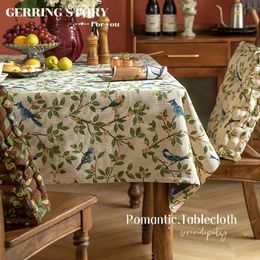 Gerring Jacquard Light Luxury Dinning Table Cloth Cover American Thick Coffee Rectangular Christmas Tablecloth 240322