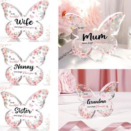 Party Favor Transparent acrylic butterfly ornaments for female friends/best friends/relatives colleagues tabletop gifts ornaments LT888