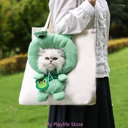 Cat Carriers Pet Canvas Shoulder Bag Adjustable Shaped Carrying Large Capacity Puppy For Small Dog Cats