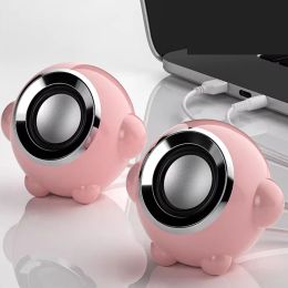 Speakers Pink Computer Speakers for Pc Laptop Speakers Usb 3.5mm Wired Music Play Hifi Stereo with Microphone for Tablepc Laptop