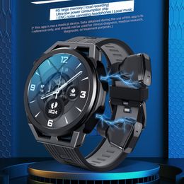 2024 New TWS Sports Headphones Embedded Design Smart Watch Two-in-one, Wireless Headphones Plug-in And Charge Super Long Battery Life, Support Custom Dial