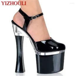 Dance Shoes 18 Cm Super High Heels Glass Root Package Sandals Nightclub Shoe Manufacturers Selling Women's