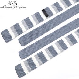 Men's Knitted Knit Leisure Striped Tie Classic Plain Corner Neck Ties For Men Skinny 5cm Normal Necktie Woven Designer Cravat