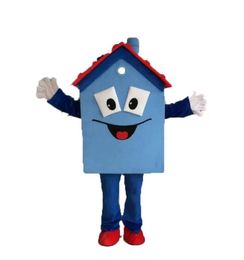 2024 Advertising Props Blue House Mascot Costume Halloween Christmas Fancy Party Cartoon Character Outfit Suit Adult Women Men Dress Carnival Unisex Adults