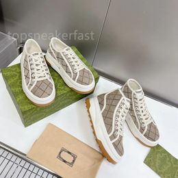 Women Luxury Tennis 1977 Sneakers Canvas Shoes Beige Blue Washed Jacquard Denim Shoe Ace Rubber Sole Embroidered Vintage Casual Sneaker