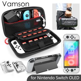 Taschen Vamson wasserdichte Tragetasche PU für Nintendo Switch OLED Reise Schutzhülle Aufbewahrung Tragetasche Zubehör Kit