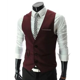 Vests Brown Wedding Casual Suit Mens Singlebreasted Male Waistcoat Business M5XL Vest 240326