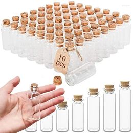 Storage Bottles 10Pcs 5-20ml Mini Clear Glass With Cork Stopper DIY Drifting Bottle Message Vials Spice Containers Empty Wish Jars Gifts