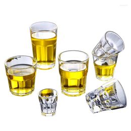 Wine Glasses Tempered Glass Cup Octagonal Tea Beer Whiskey Thickened Bar KTV