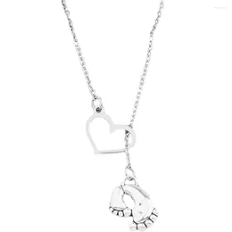 Pendant Necklaces Lovely Classical Baby Feet Necklace Mom To Be Shower Jewellery