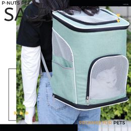 Cat Carriers Fordable Cats Carrier With Window Small Dogs Fabric Backpack Puppies Bag Kitten Made Of Oxford