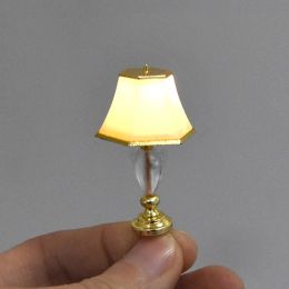 1pc 1:25 Mini Lighting Table Lamp Dollhouse Miniatures Accessories Doll House Bedroom Floor Lamp For Kid Children