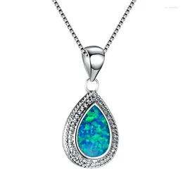 Pendant Necklaces S925 Sterling Silver Classic Blue And White Aubao Necklace Sweater Chain Opal