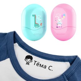 NEW Custom-Made Baby Name Stamp Big Size Dinosaur Rabbit Shell Not Easy To Fade Pad Ink DIY for Children Clothes Chapter Gift