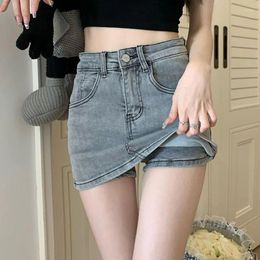 Skirts Xpqbb Sexy Chick Bag Hip Woman Korean Skinny High Waist Bodycon Mini Skirt Women Summer Anti-Glaredenim Short