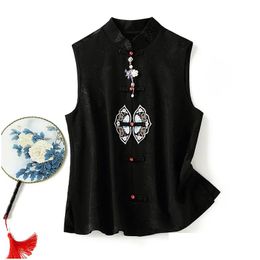 Ethnic Clothing 2022 Chinese Style Waistcoat Female Qipao Collar Design Retro Butterfly Embroidery Slim Short Vest For Women Drop Deli Dhq0U