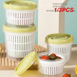 Storage Bottles 1/3PCS Drain Basket Plastic Refrigerator Kitchen Organise Fresh-keeping Fridge Organiser Box Pantry